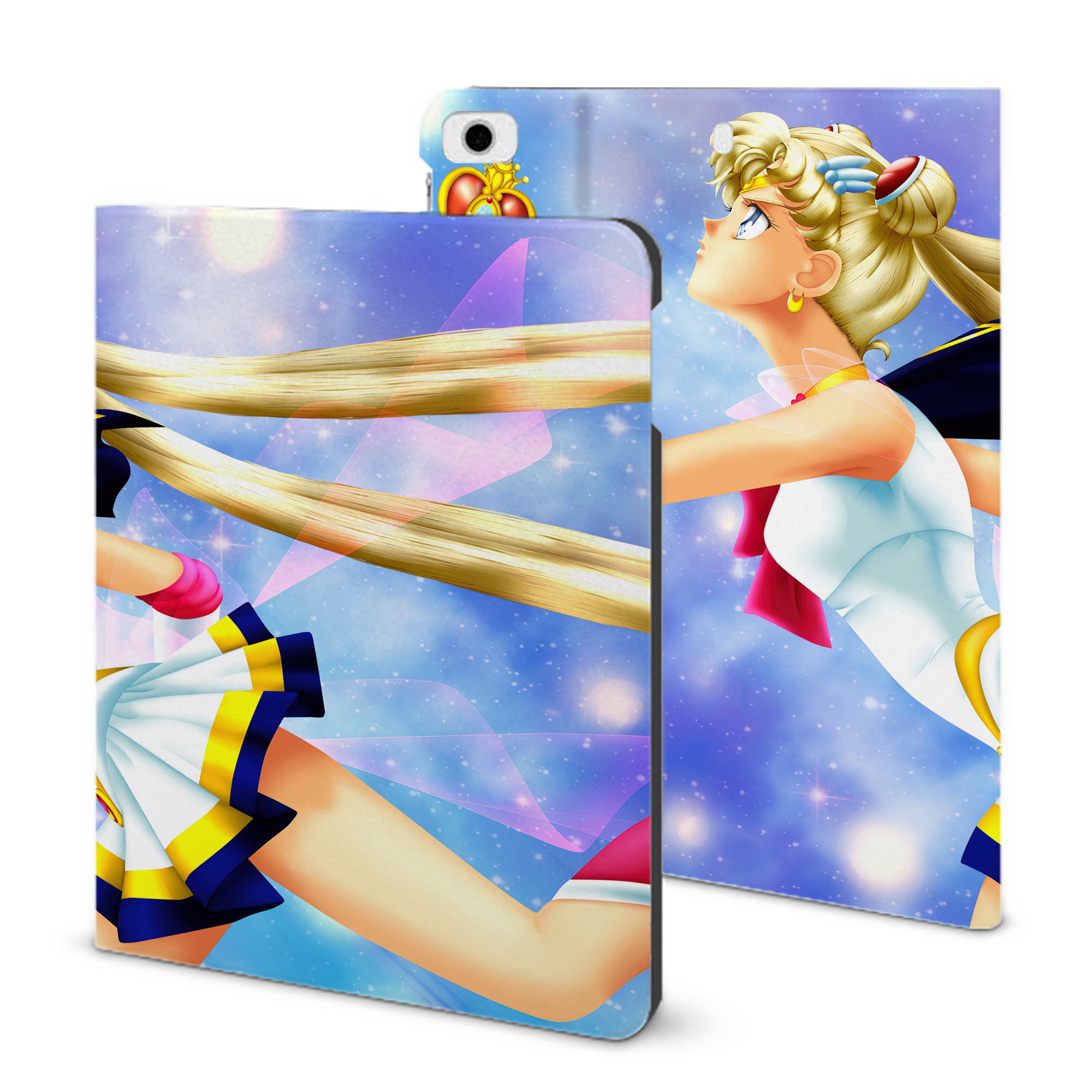 （画像用） 美少女戦士セーラームーン Sailor Moon IPad ケース ブック型 PUレザー TPU 耐衝撃 軽量 薄型 ペン収納なし 全面保護 IPad 各モデル対応